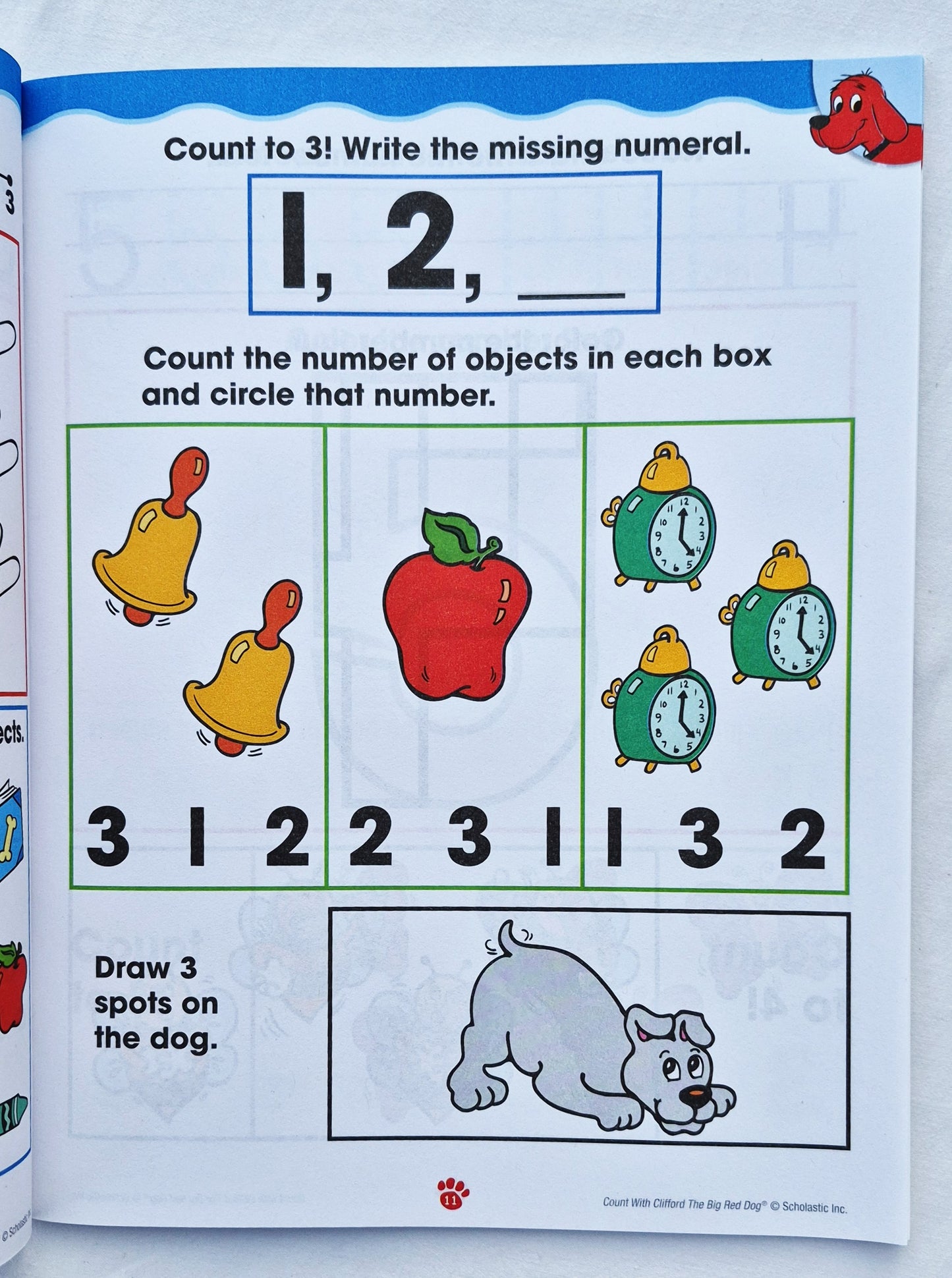 Zählen mit Clifford, dem großen roten Hund: Aktivitäten zum Aufbau feinmotorischer und früher mathematischer Fähigkeiten von Karen Sevaly (Neu, 2015, broschiert, 48 Seiten, Scholastic)