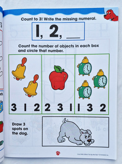 Zählen mit Clifford, dem großen roten Hund: Aktivitäten zum Aufbau feinmotorischer und früher mathematischer Fähigkeiten von Karen Sevaly (Neu, 2015, broschiert, 48 Seiten, Scholastic)