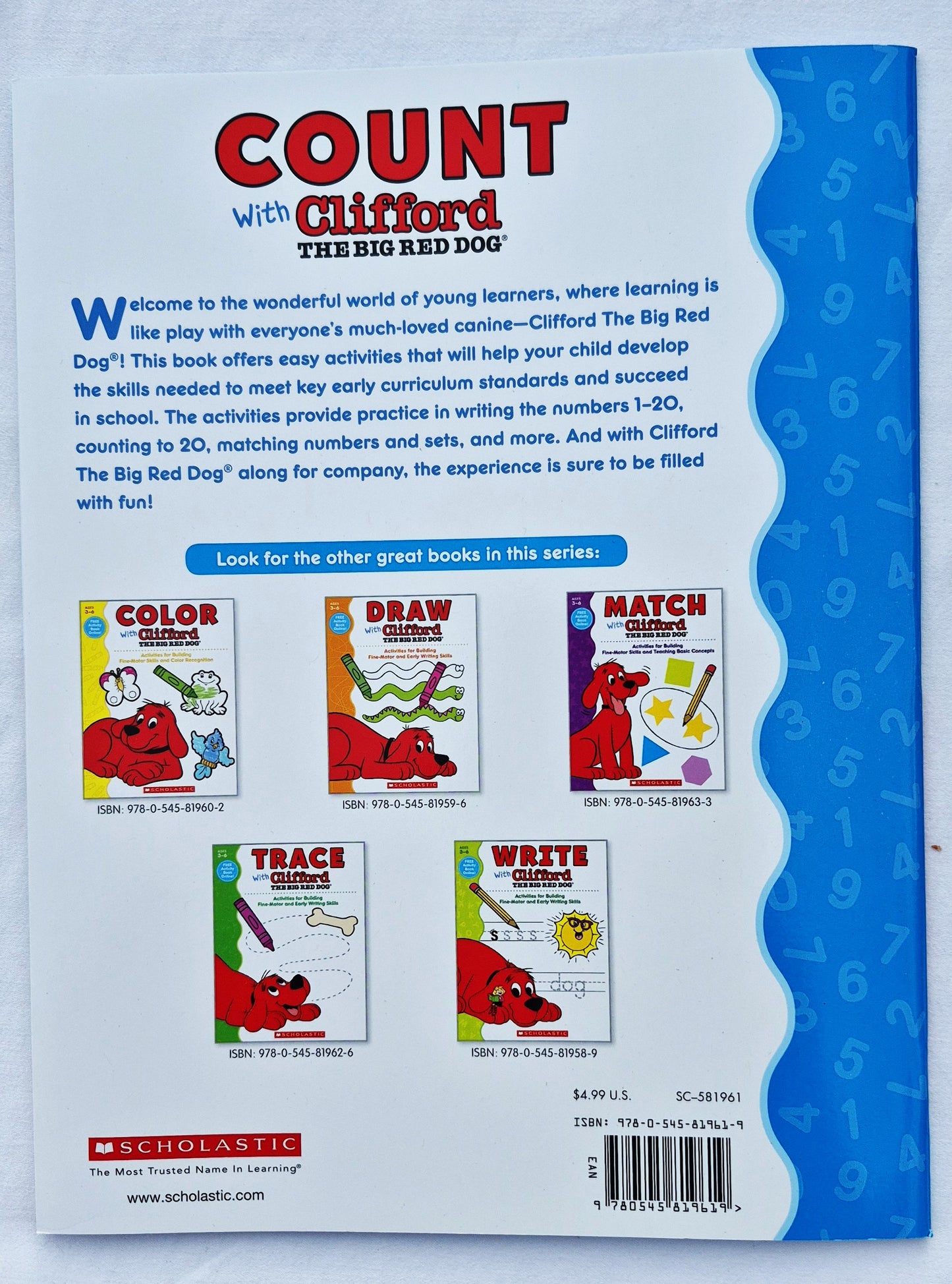 Zählen mit Clifford, dem großen roten Hund: Aktivitäten zum Aufbau feinmotorischer und früher mathematischer Fähigkeiten von Karen Sevaly (Neu, 2015, broschiert, 48 Seiten, Scholastic)