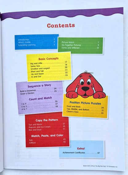 Match With Clifford the Big Red Dog: Aktivitäten zum Aufbau feinmotorischer Fähigkeiten und zum Erlernen grundlegender Konzepte von Karen Sevaly (Neu, 2015, Pbk, 48 Seiten, Scholastic)