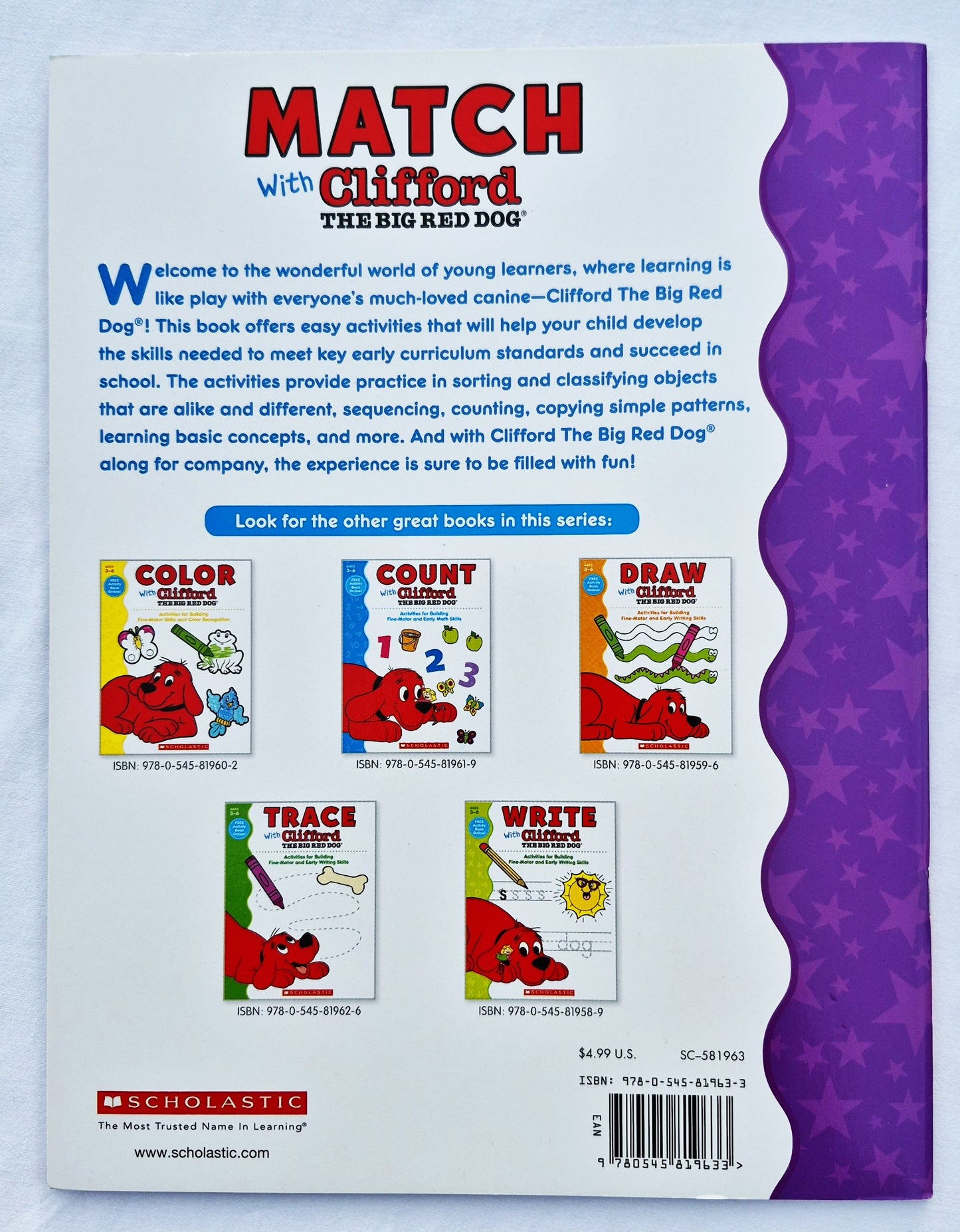 Match With Clifford the Big Red Dog: Aktivitäten zum Aufbau feinmotorischer Fähigkeiten und zum Erlernen grundlegender Konzepte von Karen Sevaly (Neu, 2015, Pbk, 48 Seiten, Scholastic)