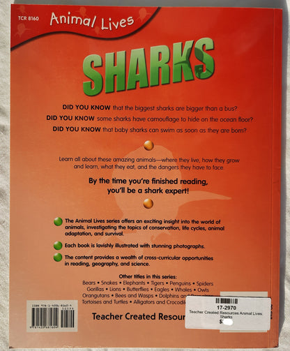 Animal Lives: Sharks by QEB/Teacher Created Resources (New, 2006, PBk, 32 pages)