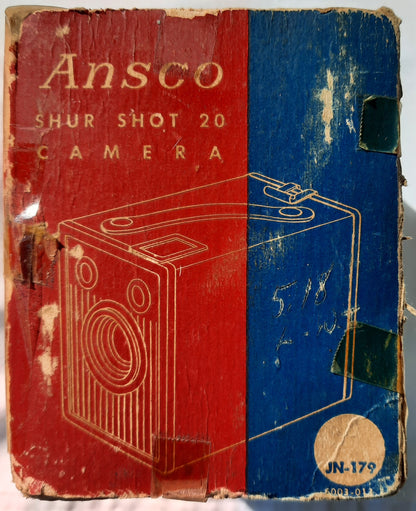 Vintage Shur-Shot 20 Camera by Ansco in Box (Good-untested, 120 film, JN-179)