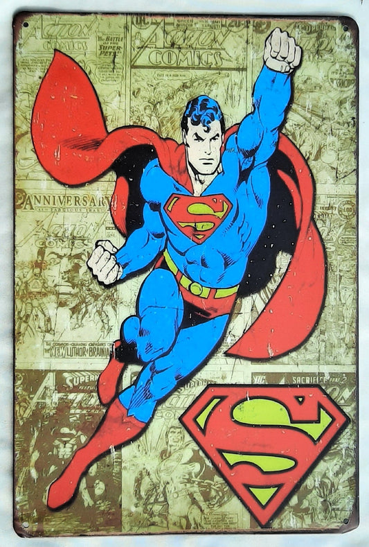 Metal Wall Decor Superman (Very good, 7.75" x 11.75", Hobby Lobby)