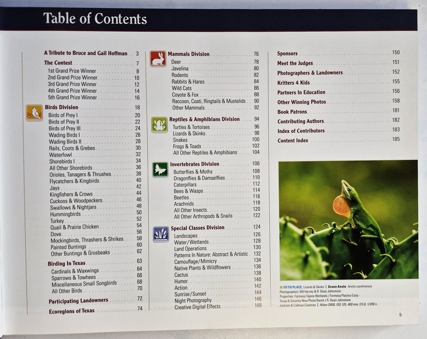 Wildlife in Focus VIII editors David Sikes; Crystal Mead; Brenda Weathered (Very good, 2016, HC, 188 pgs, Grunwald Printing)