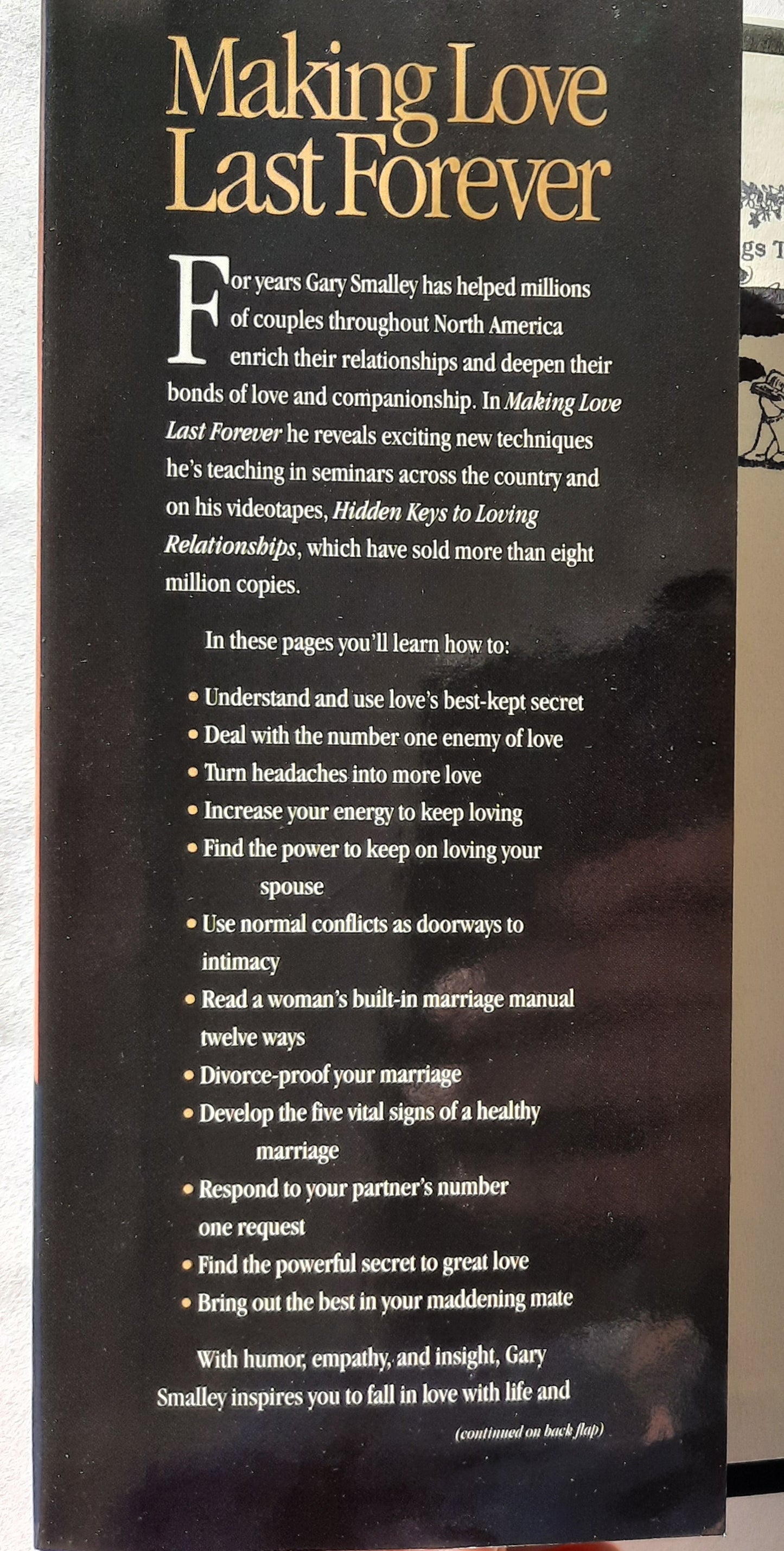 Making Love Last Forever by Gary Smalley (Very good, 1996, HC, 279 pages, Word Publishing)