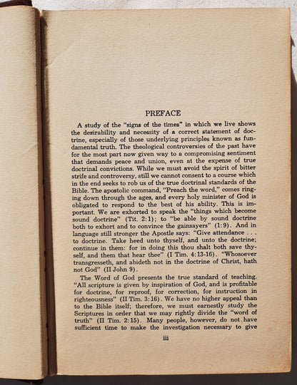 What the Bible Teaches: A Systematic Presentation of the Fundamental Principles of Biblical Truth by F. G. Smith (Good, 1947, HC, 365 pages, The Warner Press)