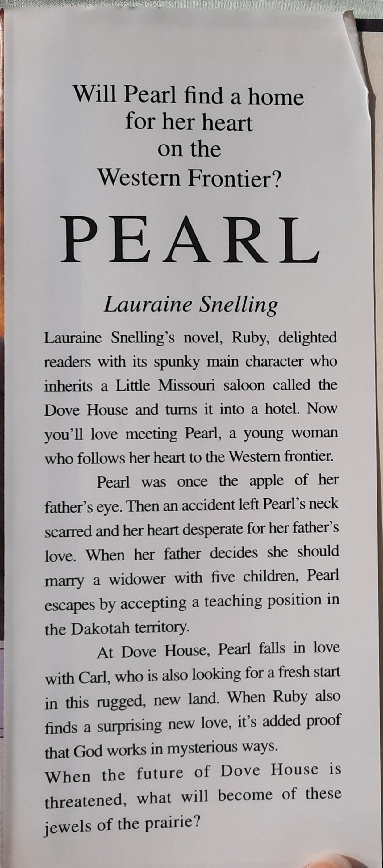 Pearl by Lauraine Snelling (Dakotah Treasures #2, Very good, 2004, HC, 318 pages, Bethany House)
