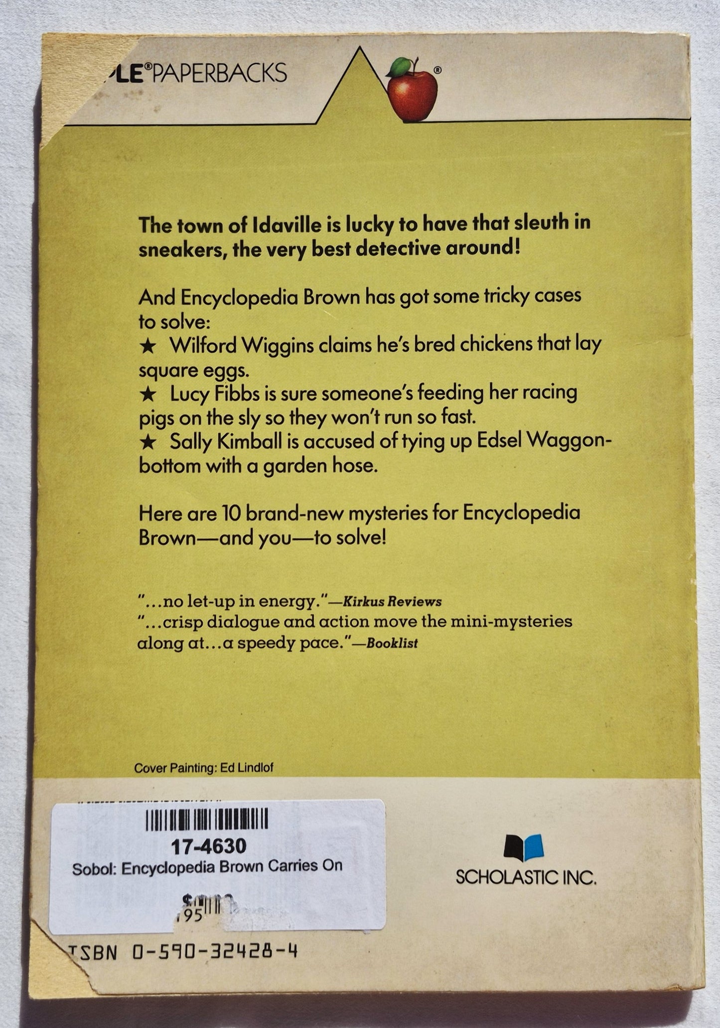 Encyclopedia Brown Carries On von Donald J. Sobol (Gut, 1980, Taschenbuch, 62 Seiten, Scholastic)