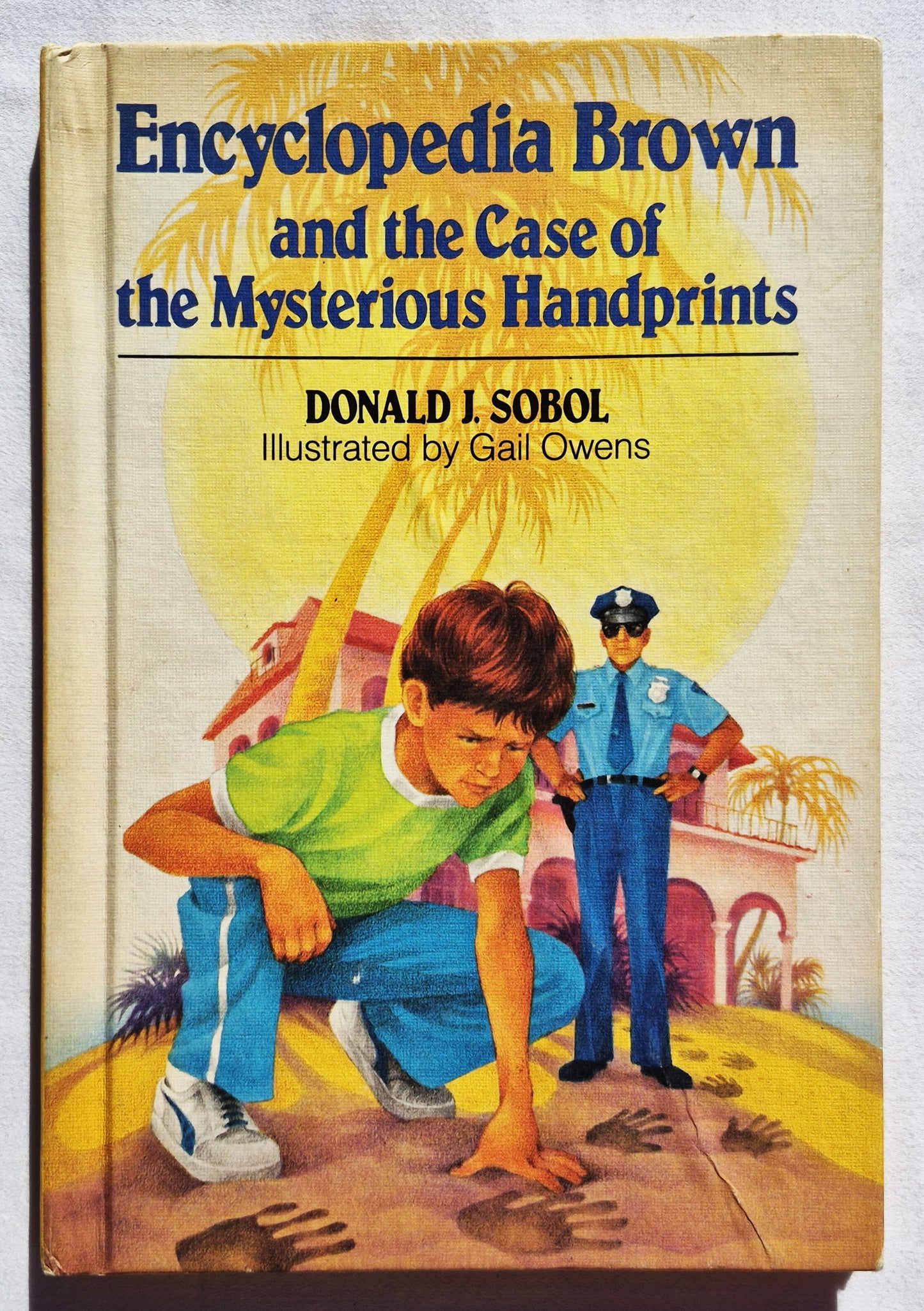 Encyclopedia Brown und der Fall der mysteriösen Handabdrücke von Donald J. Sobol (Gut, 1985, gebunden, 91 Seiten, William Morrow & Co.)