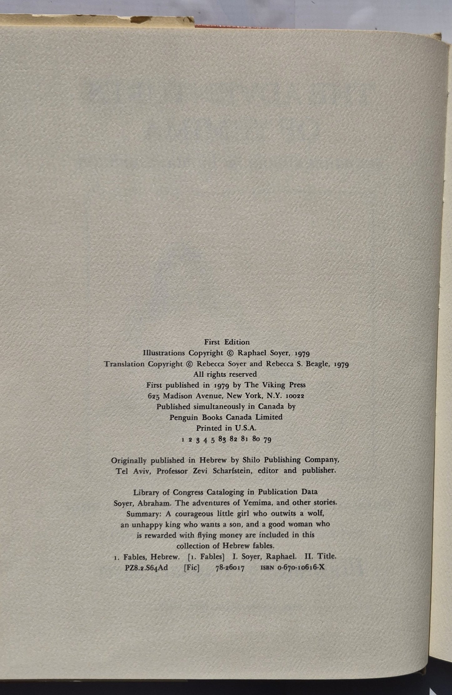 Die Abenteuer der Jemima und andere Geschichten von Abraham Soyer (Sehr gut, 1979, HC, 70 Seiten, The Viking Press)