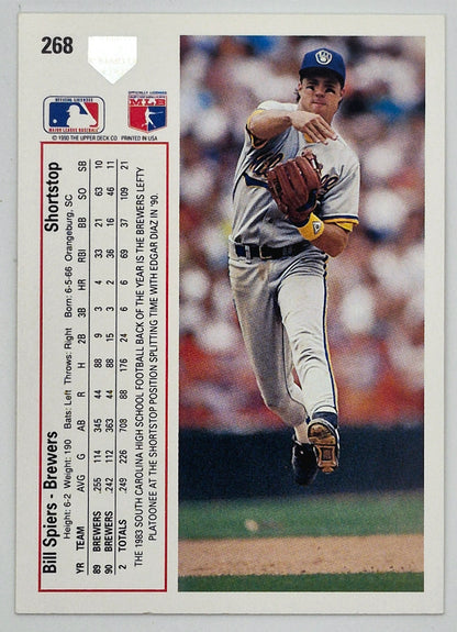 Bewertung '92 Julio Machado Milwaukee Brewers Relief Pitcher #353 Baseballkarte Nahezu Neuwertig