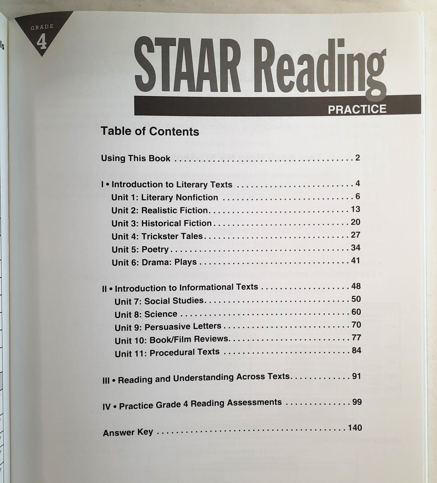 STAAR Reading Practice Grade 4 by Newmark Learning (New, 2013, Pbk, 140 pages)