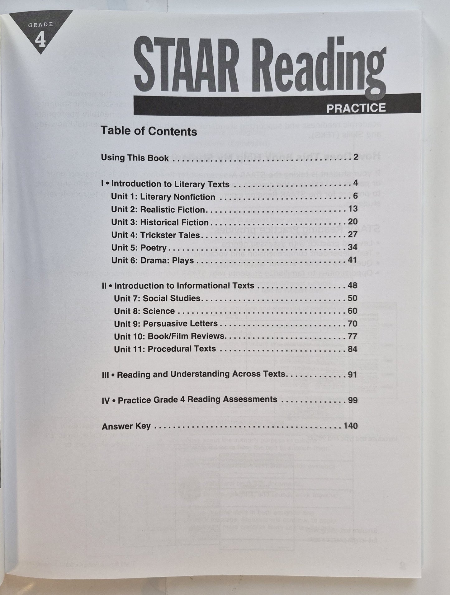 STAAR Reading Practice Grade 4 by Newmark Learning (New, 2013, Pbk, 140 pages)