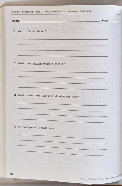 STAAR Reading Practice Grade 4 by Newmark Learning (New, 2013, Pbk, 140 pages)