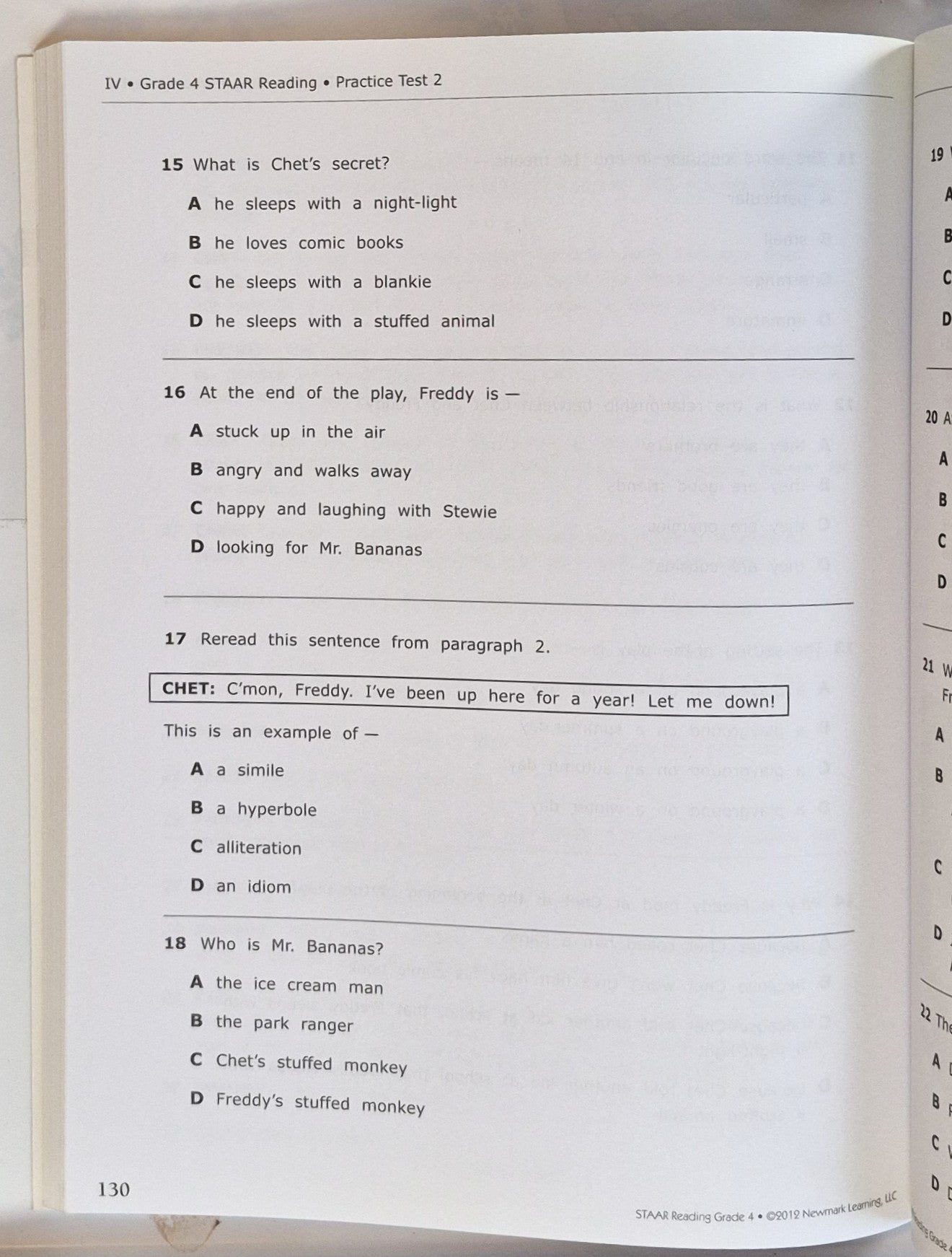 STAAR Reading Practice Grade 4 by Newmark Learning (New, 2013, Pbk, 140 pages)