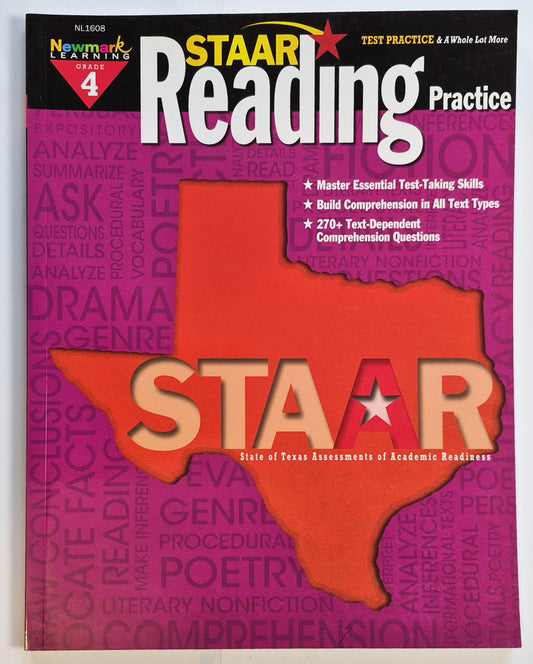 STAAR Reading Practice Grade 4 by Newmark Learning (New, 2013, Pbk, 140 pages)