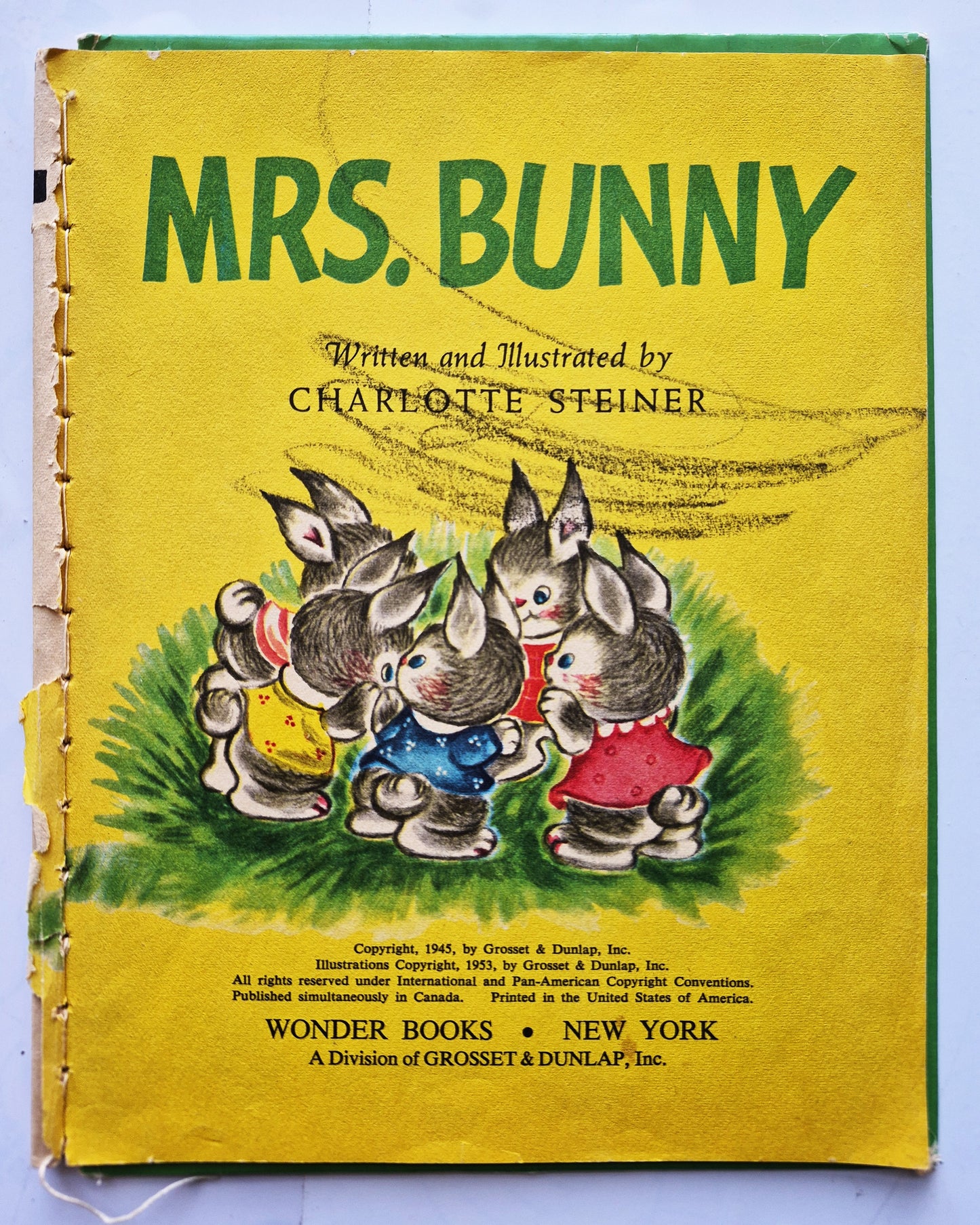 A Surprise for Mrs. Bunny by Charlotte Steiner (Poor, 1953, HC, Wonder Books)