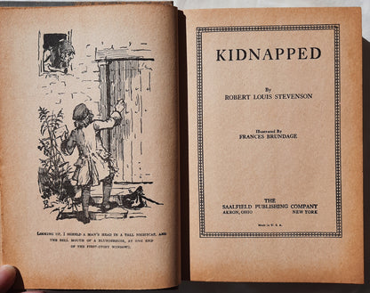 Kidnapped by Robert Louis Stevenson (Good, 1926, HC, 250 pages, Saalfield Publishing Co)