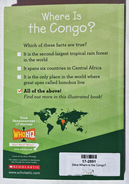 Where is the Congo? by Megan Stine (New, 2020, Pbk, 112 pages, Scholastic)