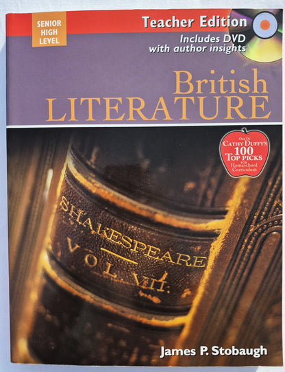 British Literature Teacher Edition with DVD by James Stobaugh (High School, NEW, 2005, Pbk, 360 pages, Broadman & Holman)
