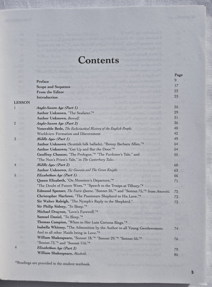 British Literature Teacher Edition with DVD by James Stobaugh (High School, NEW, 2005, Pbk, 360 pages, Broadman & Holman)