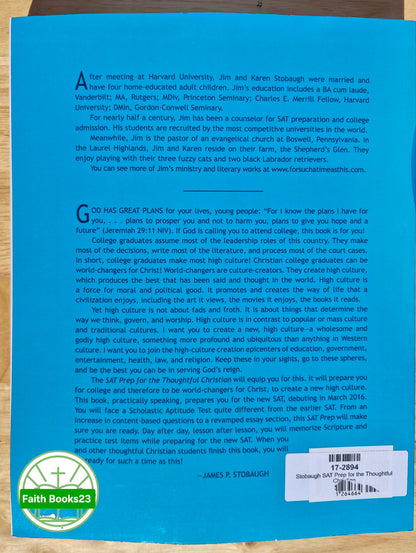 SAT-Vorbereitung für den nachdenklichen Christen von James P. Stobaugh (NEU, 2015, Paperback, For Such a Time as This)