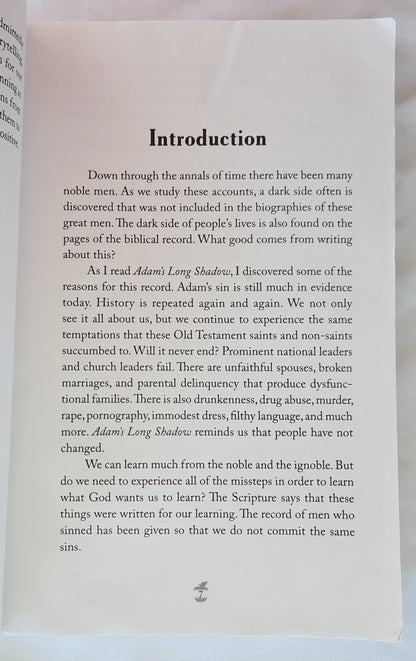 Adam’s Long Shadow: Lessons from Bible People Who Sinned by Joseph Stoll (Good, 2008, Pbk, 136 pages, Vision Publishers)