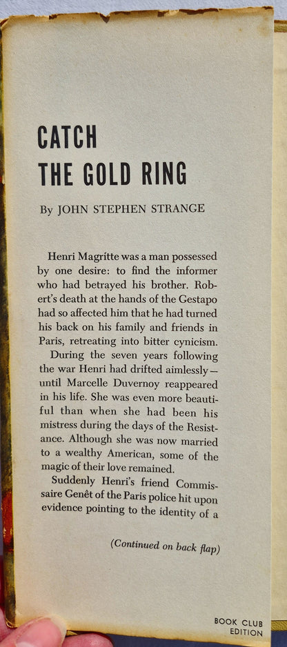 Catch the Gold Ring von John Stephen Strange (Sehr gut, 1955, gebunden, 223 Seiten, Doubleday & Co.)