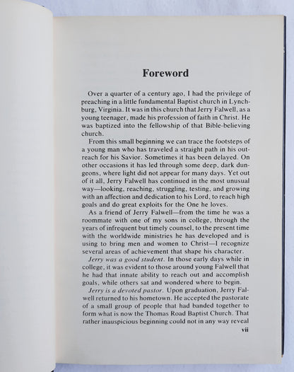 Jerry Falwell: A Flame for God by Gerald Strober; Ruth Tomczak (Very good, 1979, HC, 188 pages, Thomas Nelson, inscription by Jerry Falwell)