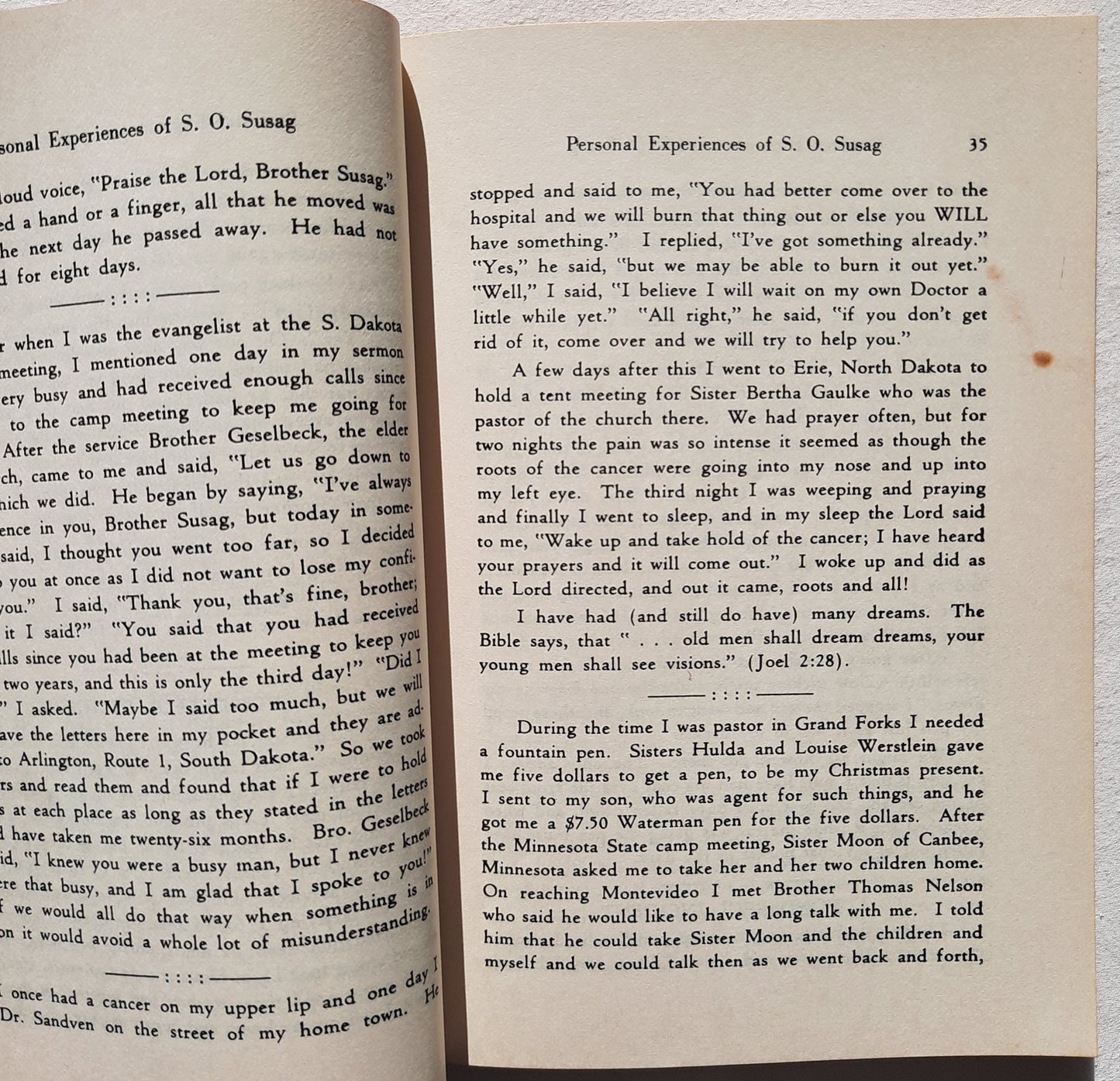 Personal Experiences of S. O. Susag by S. O. Susag (Very good, 1976, PBK, 191 pages, Faith Publishing House)
