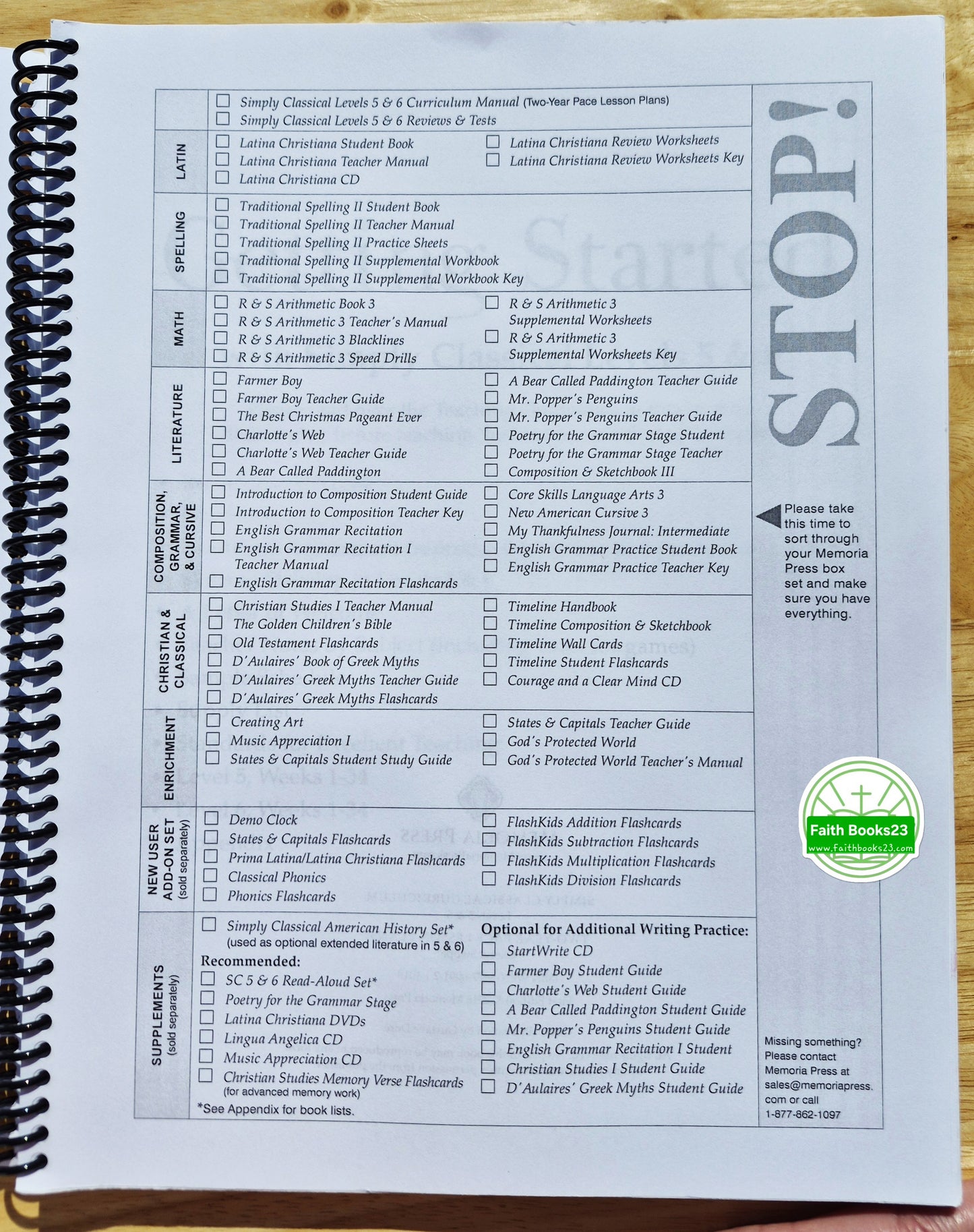 Simply Classical Curriculum Two-Year Pace Levels 5 & 6 [Grammar, Griechenland, Dankbarkeit] von Cheryl Swope (Neu, 2018, Spiralbindung, Memoria Press Special-Needs)