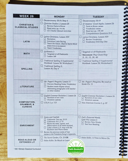 Simply Classical Curriculum Two-Year Pace Levels 5 & 6 [Grammar, Griechenland, Dankbarkeit] von Cheryl Swope (Neu, 2018, Spiralbindung, Memoria Press Special-Needs)