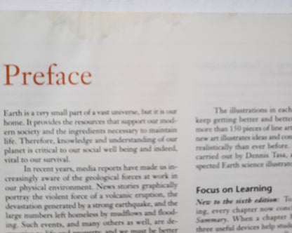 Earth: An Introduction to Physical Geology 6th Ed. by Edward Tarbuck; Frederick Lutgens (Good, 1999, Pbk, 638 pages, Prentice Hall)