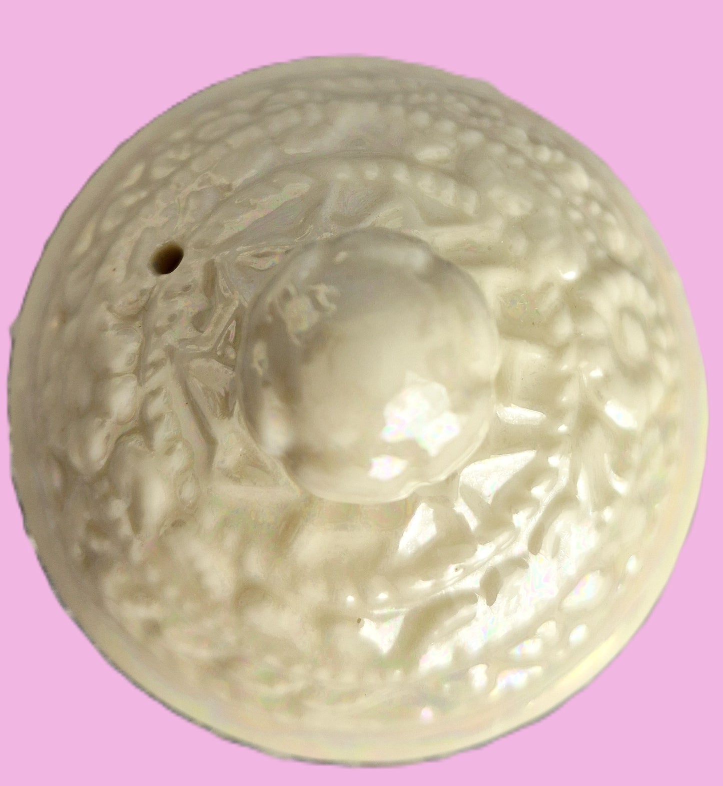 Teekanne mit Deckel Keramik Geprägt Irisierend Elfenbein (Sehr gut, Made in China)