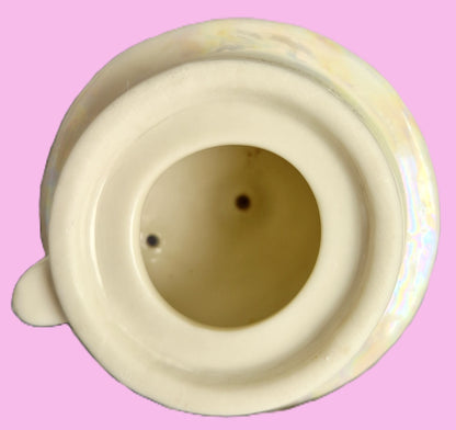 Teekanne mit Deckel Keramik Geprägt Irisierend Elfenbein (Sehr gut, Made in China)