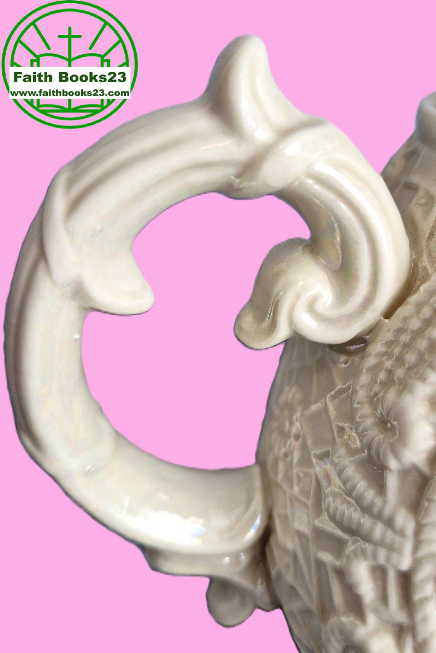 Teekanne mit Deckel Keramik Geprägt Irisierend Elfenbein (Sehr gut, Made in China)