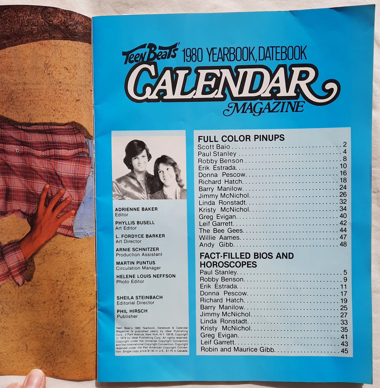 Teen Beat's 1980 Yearbook, Datebook Calendar Magazine (Very good-INTACT, 1979, Pbk, 48 pages)