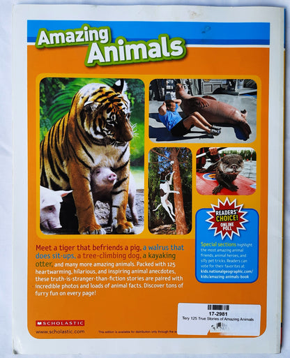 125 True Stories of Amazing Animals by Robin Terry (Good, 2012, Pbk, 112 pages, Scholastic)