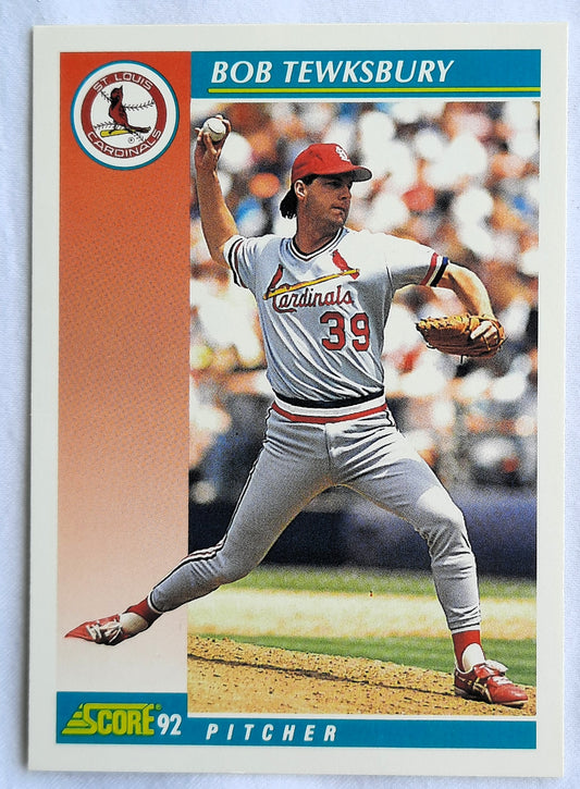 Score '92 Bob Tewksbury Pitcher Saint Louis Cardinals #282 Baseball Card Near Mint
