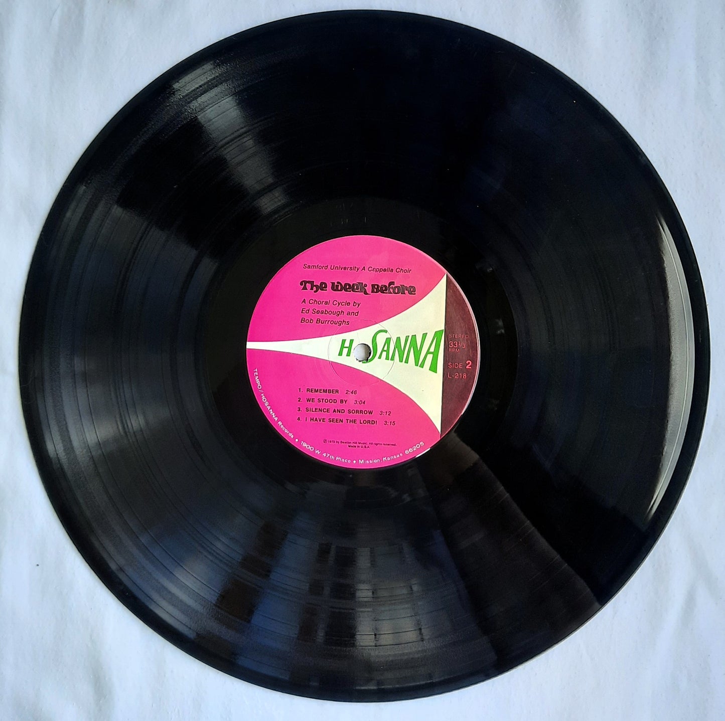 The Week Before by Samford University A Cappella Choir Collectible LP Vinyl Record (Very good, 1975, Hosanna Record, L-218)