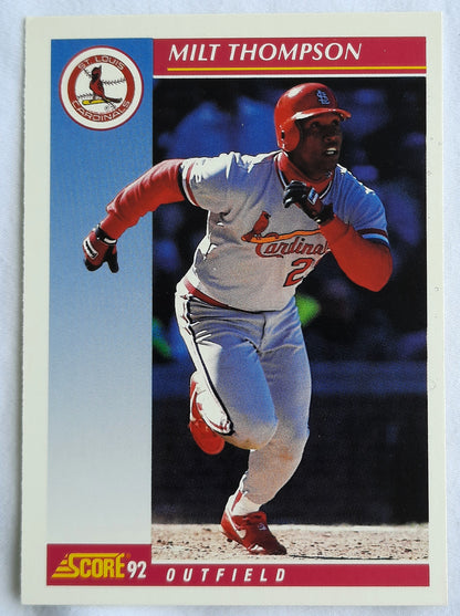 Score '92 Milt Thompson St. Louis Cardinals Outfield #114 Baseball Card Near Mint