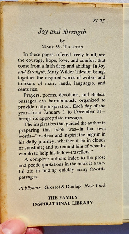 Joy and Strength by Mary Wilder Tileston (Sehr gut, 1929, geb., 373 Seiten, Grosset & Dunlap)