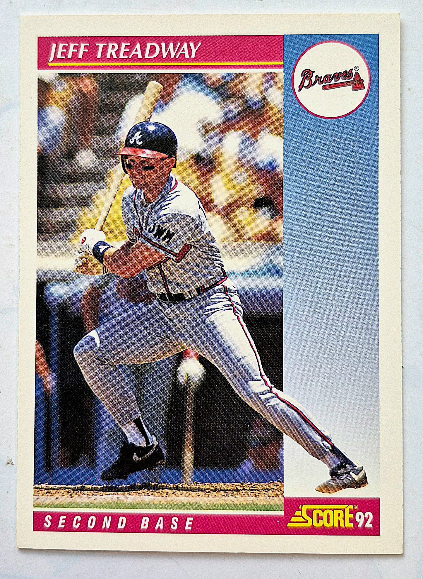 Treadway Jeff Atlanta Braves Second Base #142 Score '92 Baseball Card