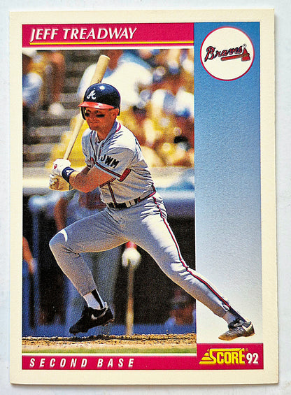 Treadway Jeff Atlanta Braves Second Base #142 Score '92 Baseball Card