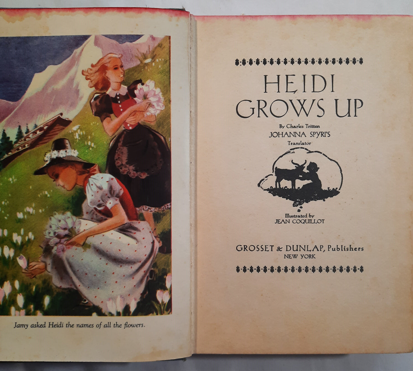Heidi wächst heran von Charles Tritten (Gut, 1938, HC, 212 Seiten, Grosset & Dunlap)