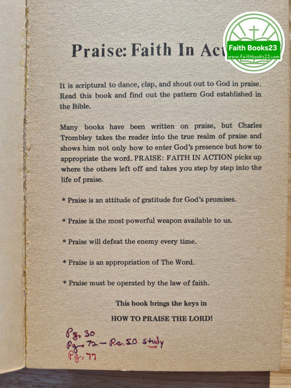 Lobt Gott: Glaube in Aktion! von Charles Trombley (Gut, 1978, Pbk, 123 Seiten, Fountain Press)