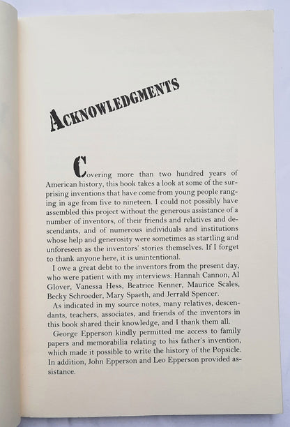 Brainstorm! The Stories of Twenty American Kid Inventors by Tom Tucker (Good, 1995, Pbk, 150 pages, Sunburst)