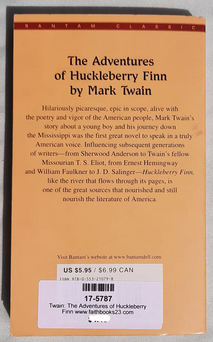 The Adventures of Huckleberry Finn by Mark Twain (Very good, 2003, Pbk, 305 pages, Bantam Dell)