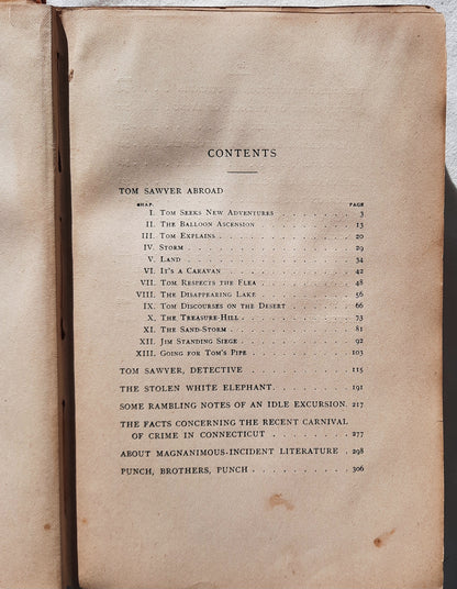 Tom Sawyer Abroad: Tom Sawyer, Detective and Other Stories by Mark Twain (Acceptable, 1901, HC, 410 pages, Harper & Brothers)